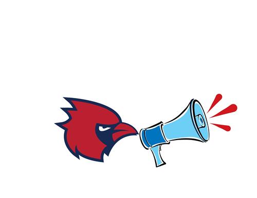 Cardinal with a megaphone